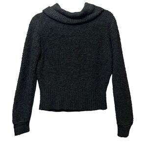 Vintage Tomboy Black Cowl Neck Sweater‎ Textured Knit Pullover Medium 80s 90s